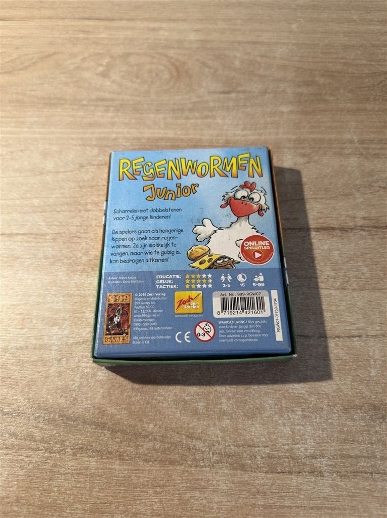 Regenwormen junior - 999 games - S7030, Ophalen of Verzenden, Zo goed als nieuw