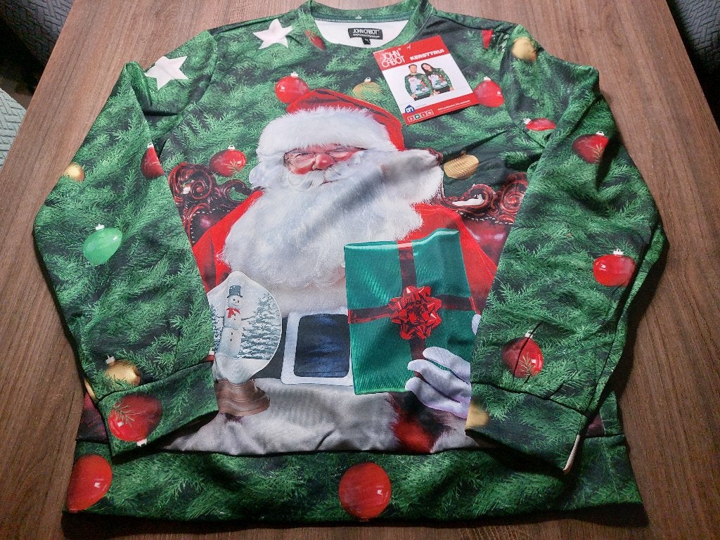 Kersttrui van John Cabot - Met Kerstman - Maat M, Kleding | Heren, Carnavalskleding en Feestkleding, Maat 48/50 (M), Kerstmis of Sinterklaas