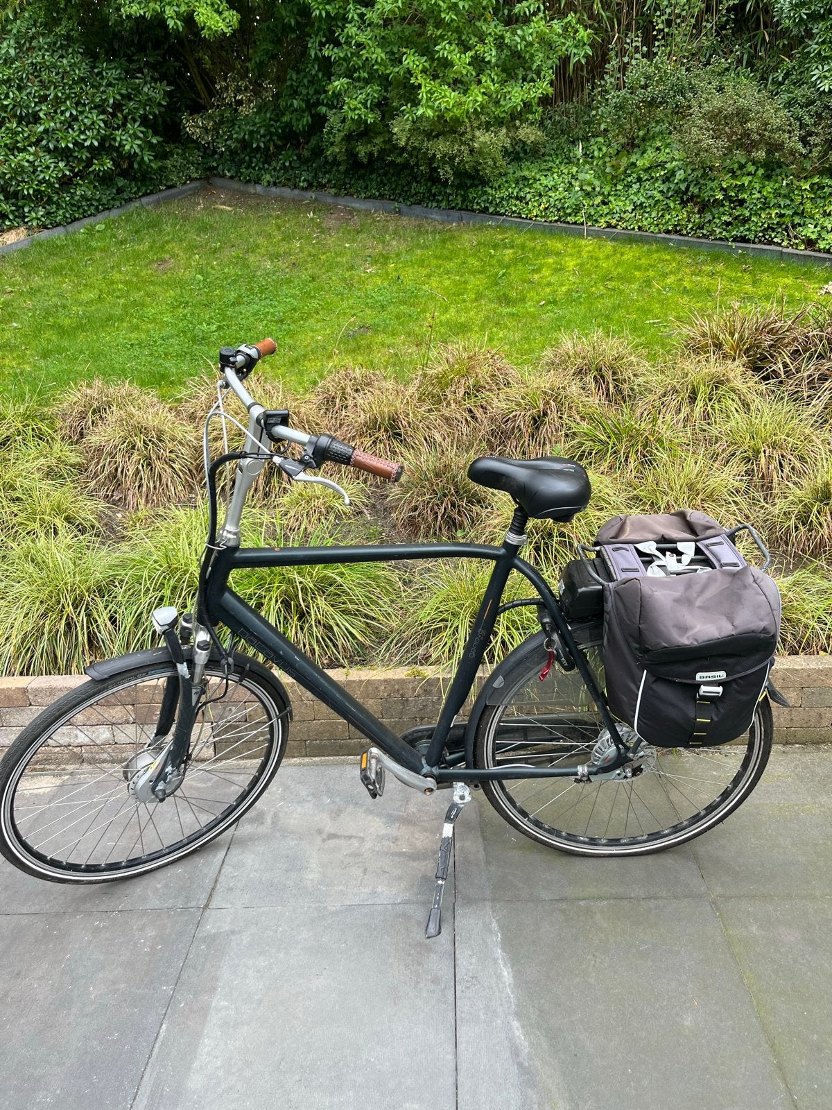 Electrische Gazelle stadsfiets met fietstassen, Ophalen, Velgrem, Versnellingen, Gazelle