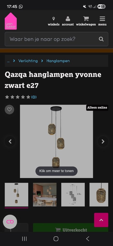 Lamp, Ophalen, Zo goed als nieuw, Overige materialen
