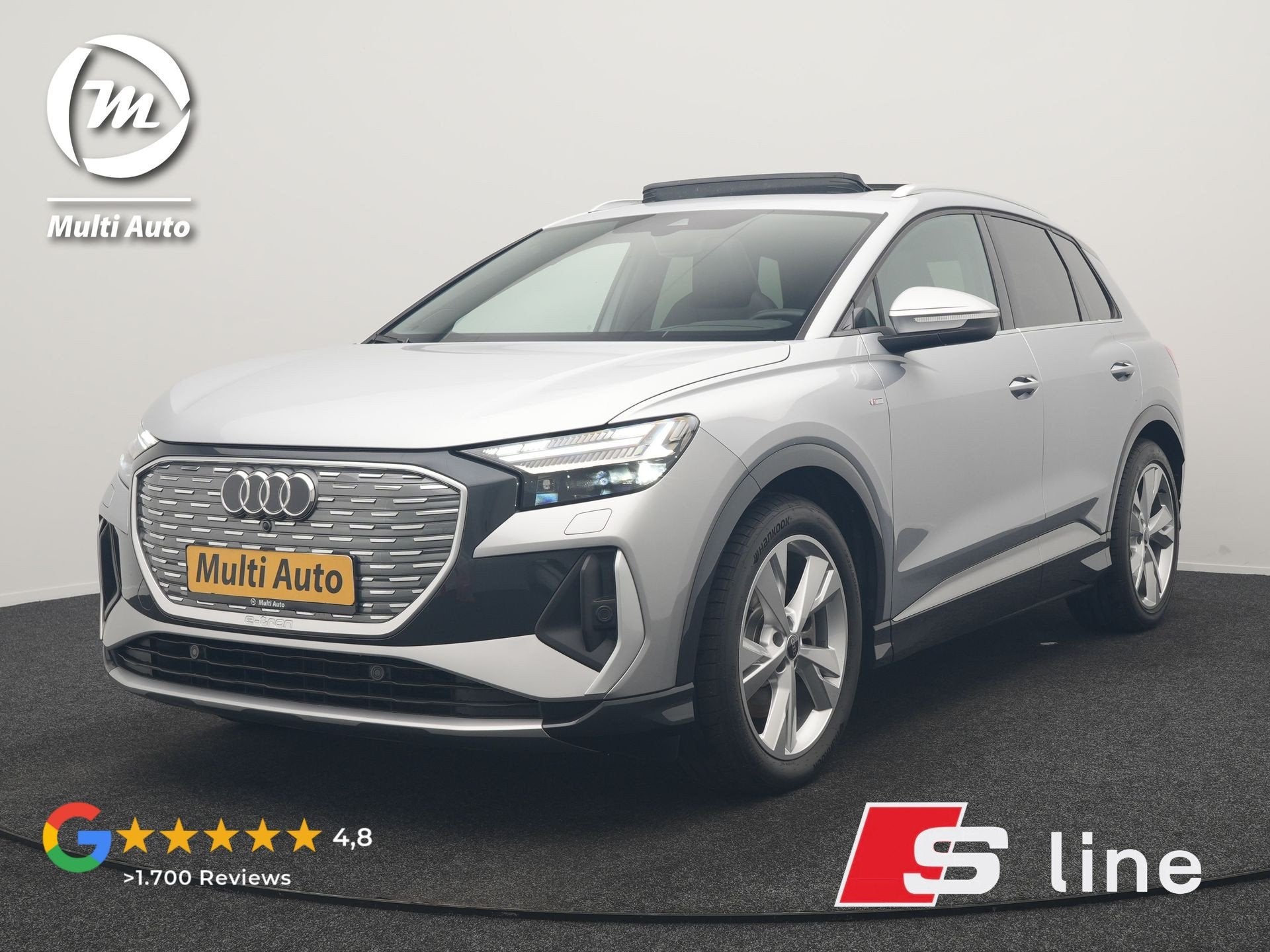 Audi Q4 e-tron 40 S Line 77 kWh 204pk Dealer O.H. | Panodak, Auto's, Automaat, Dealer onderhouden, Gebruikt, Zwart