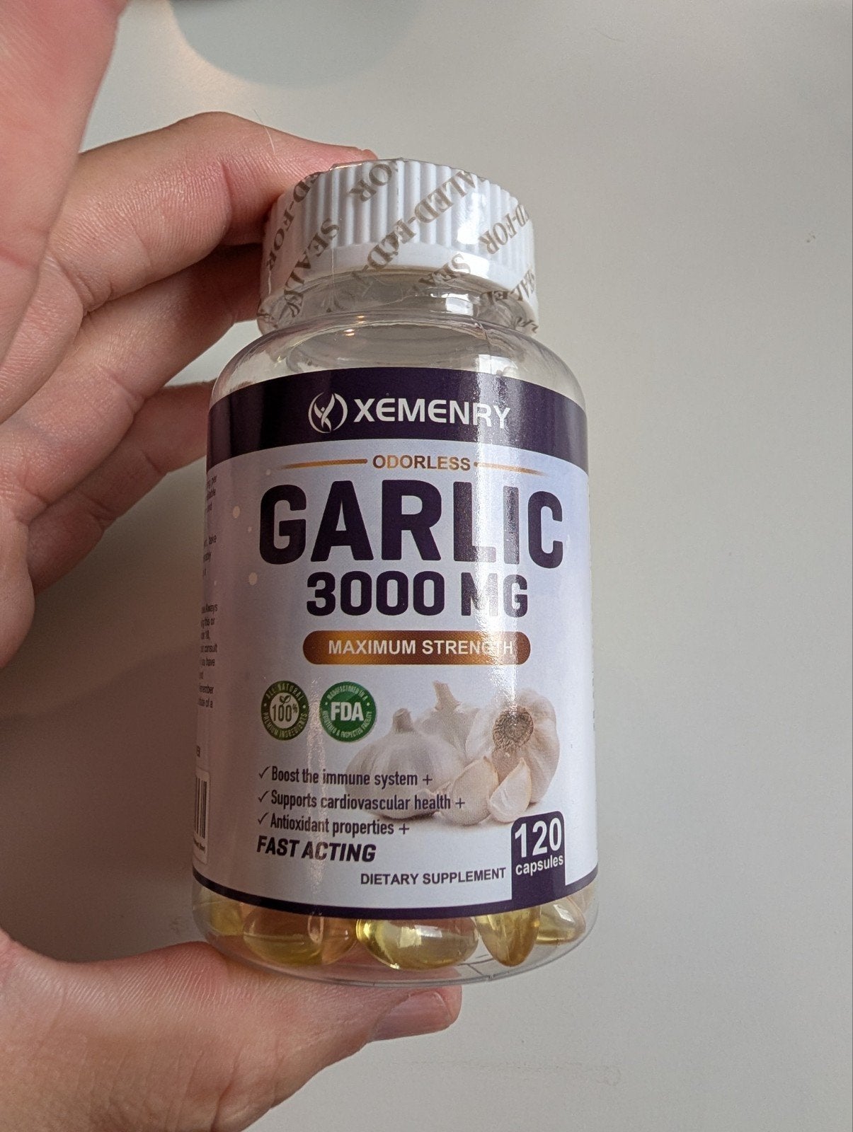 Xemenry Odorless Garlic 3000 mg – 120 capsules – nieuw, Ophalen of Verzenden, Nieuw