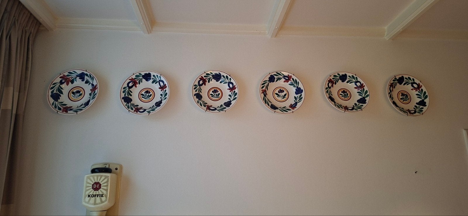 Set van 6 antieke boerenbont wandborden, Made in Holland, Ophalen of Verzenden