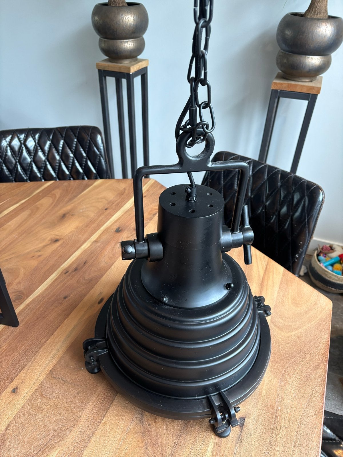Riviera Maison industriële hanglamp, Huis en Inrichting, Ophalen, Zo goed als nieuw, Metaal, E27 (groot)
