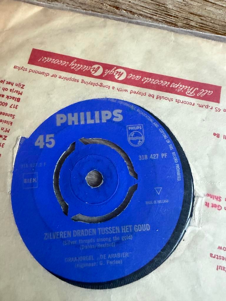 Draaiorgel De Arabier -aan de Amsterdamse Grachten, Gebruikt, Voor 1960, 7 inch, Ophalen of Verzenden