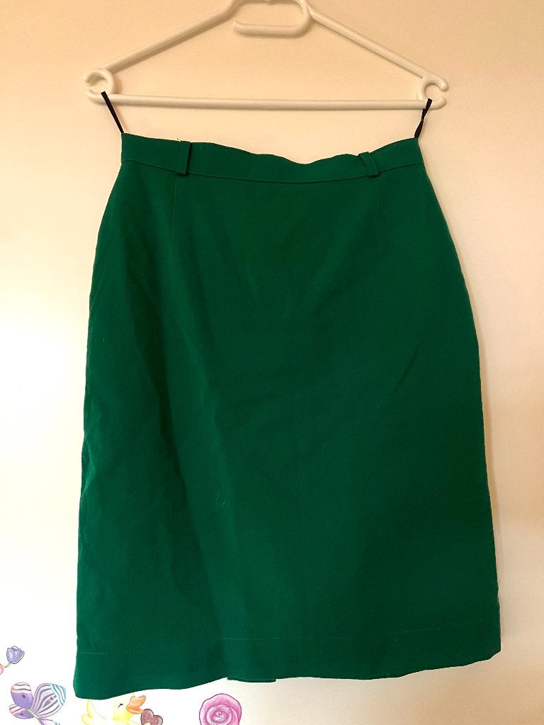 Vintage franse groen wollen chique kokerrok rok Rodier 36 38, Kleding | Dames, Rokken, Ophalen of Verzenden, Zo goed als nieuw