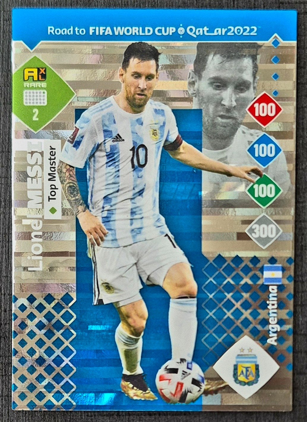 Panini Top Master Lionel Messi - Argentinië, WK 2022, Ophalen of Verzenden, Zo goed als nieuw, Buitenlandse clubs, Poster, Plaatje of Sticker