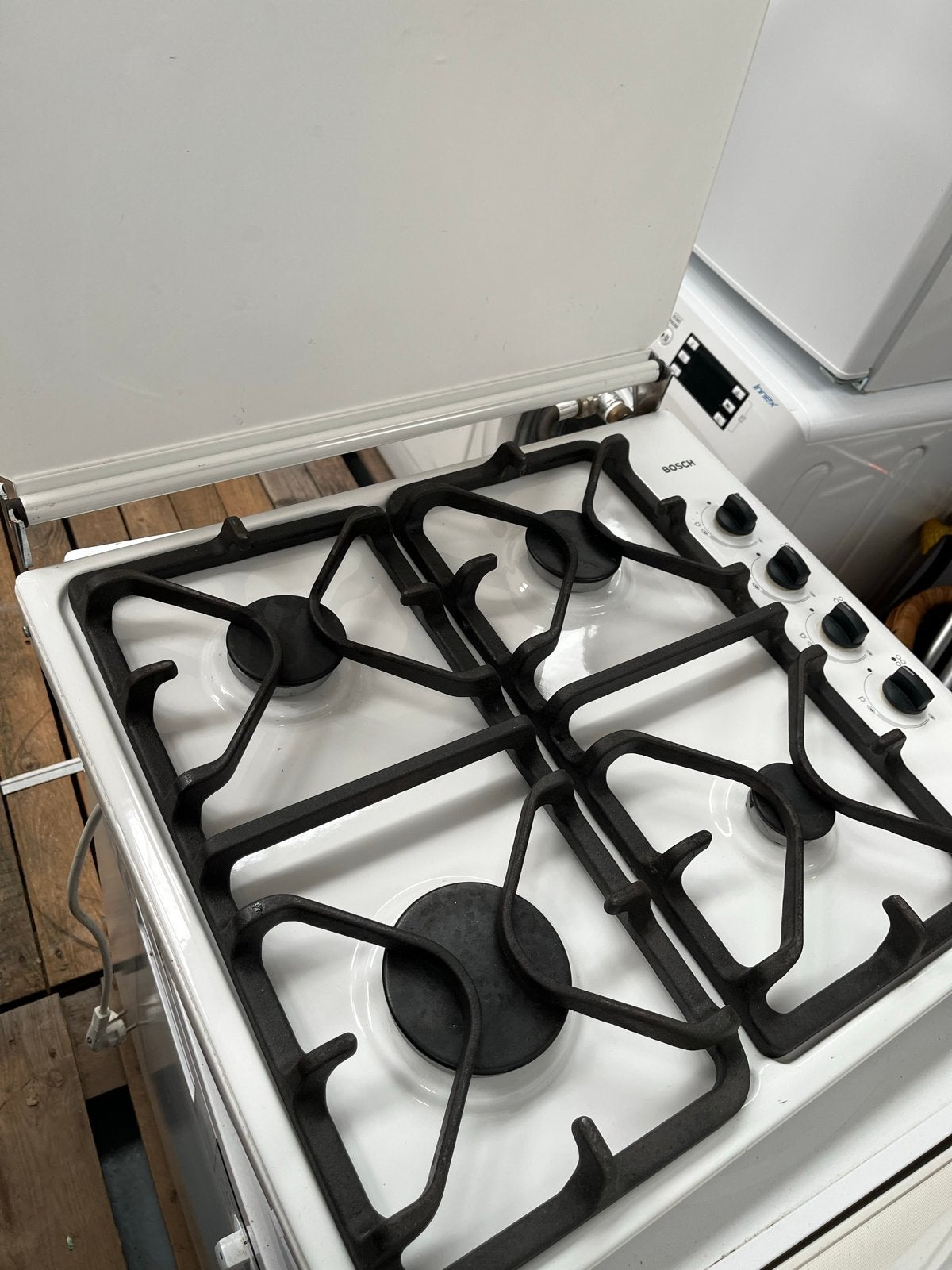 Bosch Vrijstaand Gasfornuis met 4 Kookzones, Ophalen, Gebruikt, 60 cm of meer, 4 kookzones