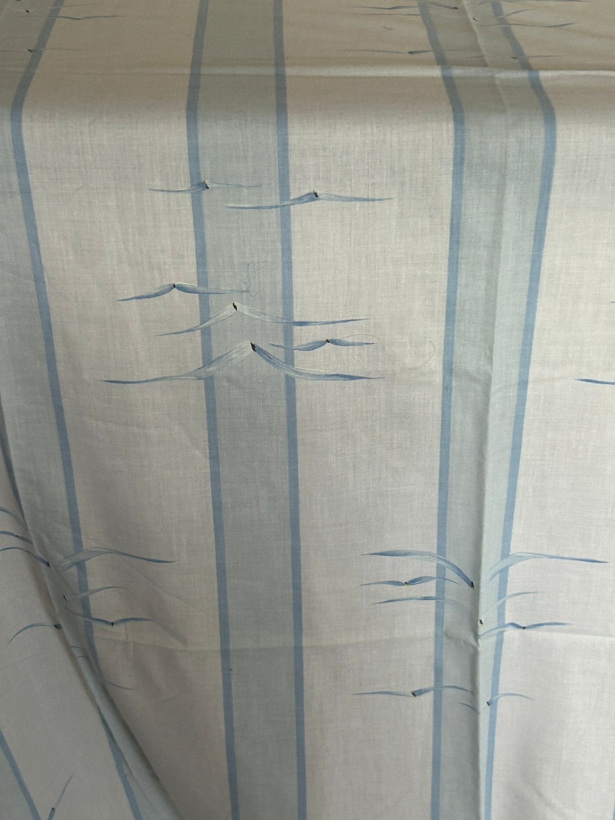 Lap dunne katoen, blauw/wit met vogels., Blauw, 120 cm of meer, Ophalen of Verzenden, Zo goed als nieuw