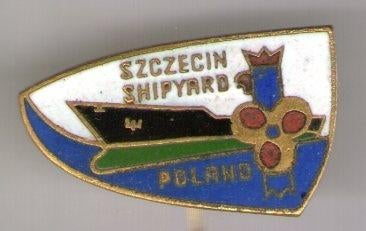 Szczecin Shipyard Poland email op koper speldje ( U_449 ), Verzenden, Zo goed als nieuw, Transport, Speldje of Pin