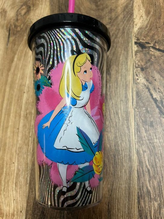 Disney Alice in Wonderland drinkbeker 0,5 liter, Ophalen of Verzenden, Overige figuren, Gebruikt, Servies