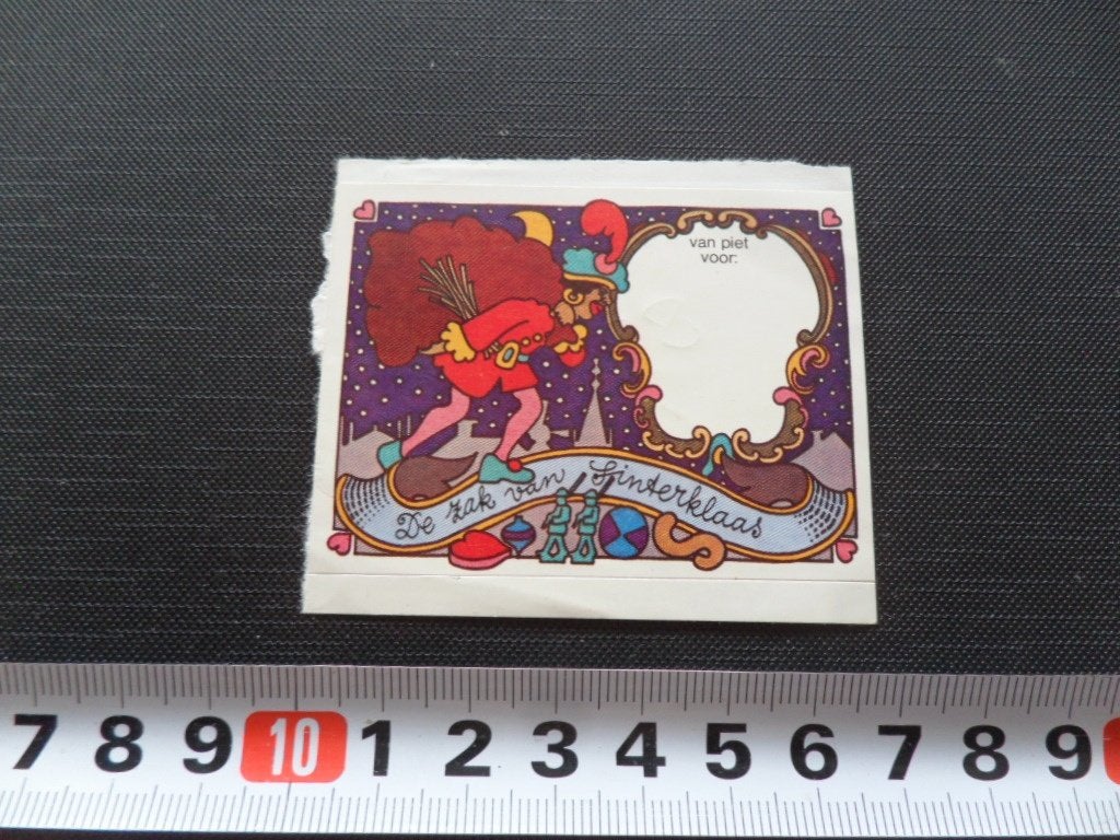 sticker label etiket de zak van sinterklaas, Ophalen, Zo goed als nieuw