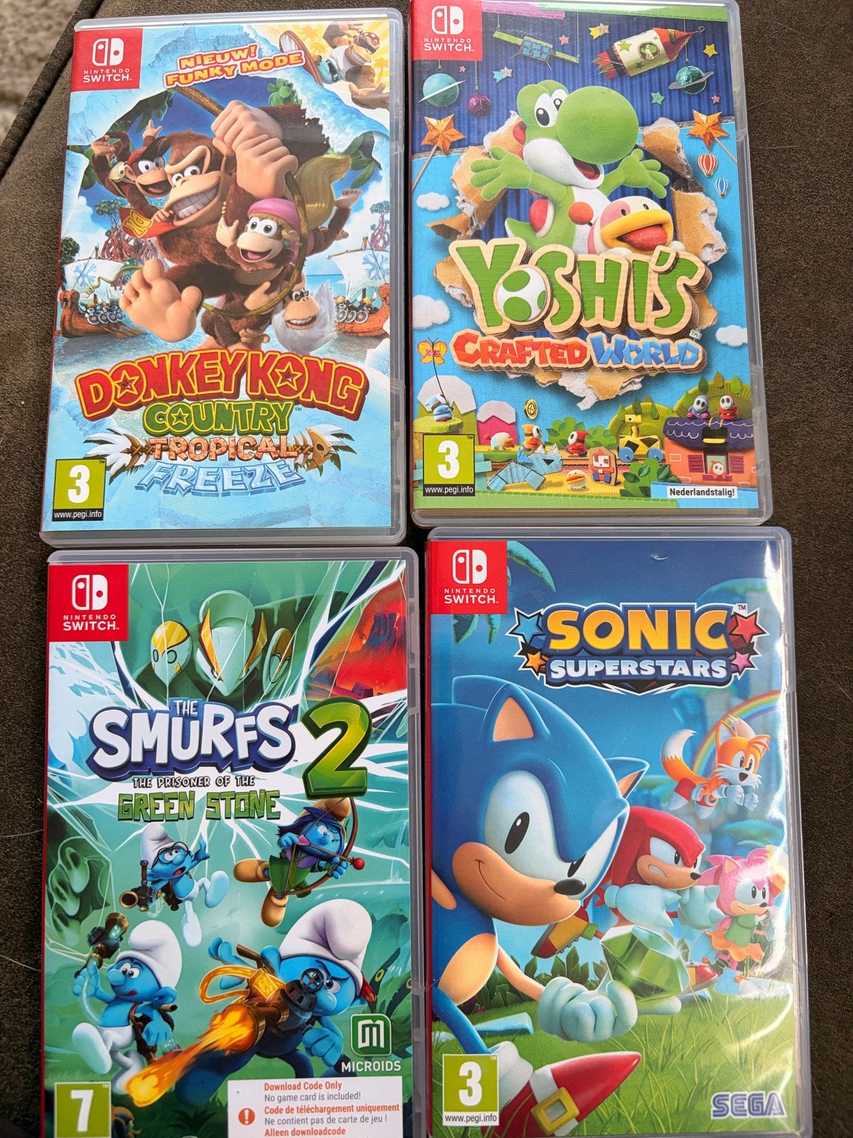 Nintendo Switch Games: Donkey Kong, Yoshi, Smurfs, Sonic, Ophalen, Eén computer, Zo goed als nieuw, Platform
