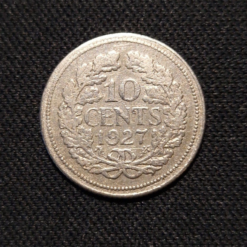 10 cent 1927, Verzenden, Zilver, 10 cent, Koningin Wilhelmina