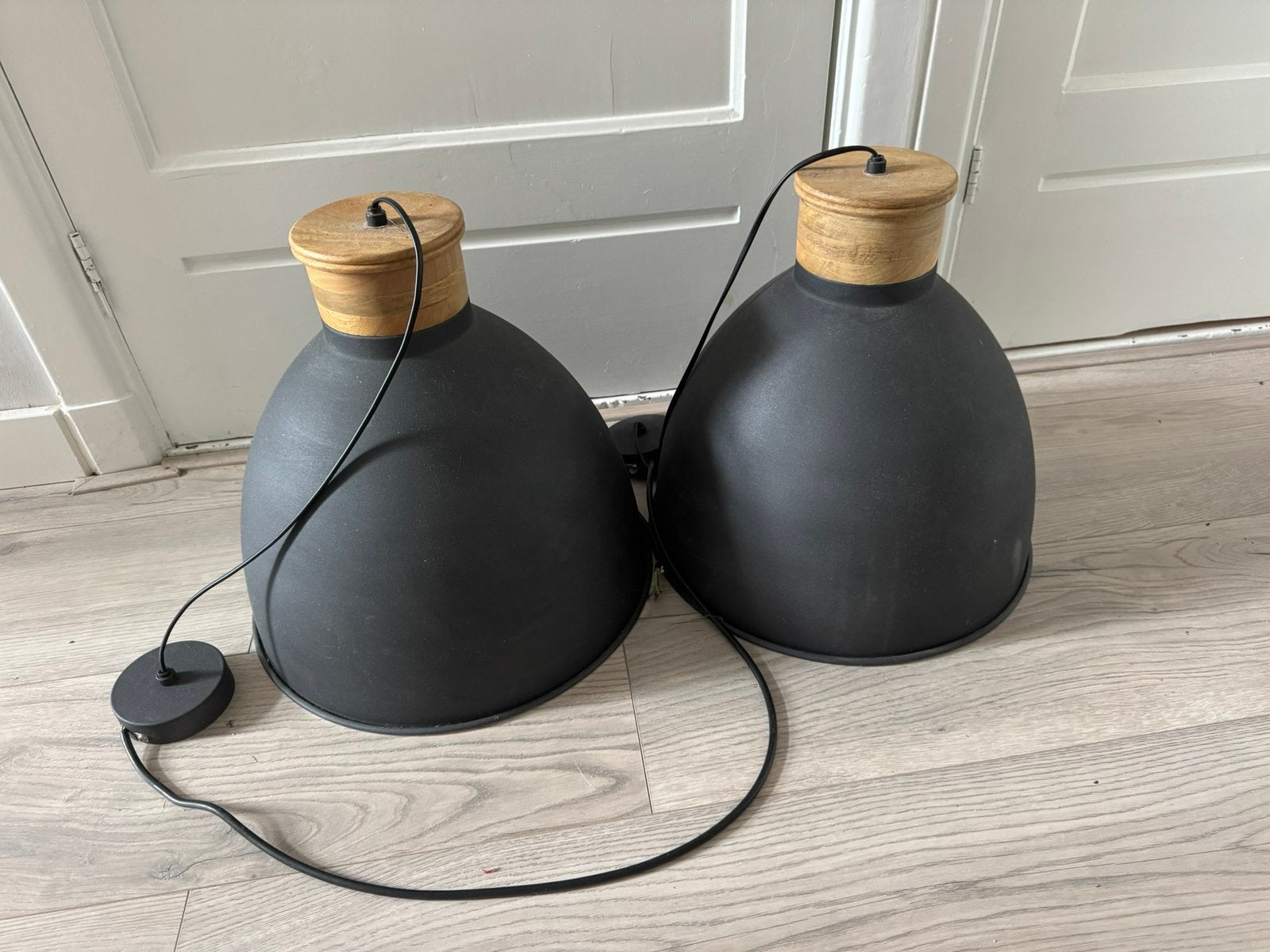 Hanglamp antraciet Karwei, Ophalen, Zo goed als nieuw, Metaal, E27 (groot)