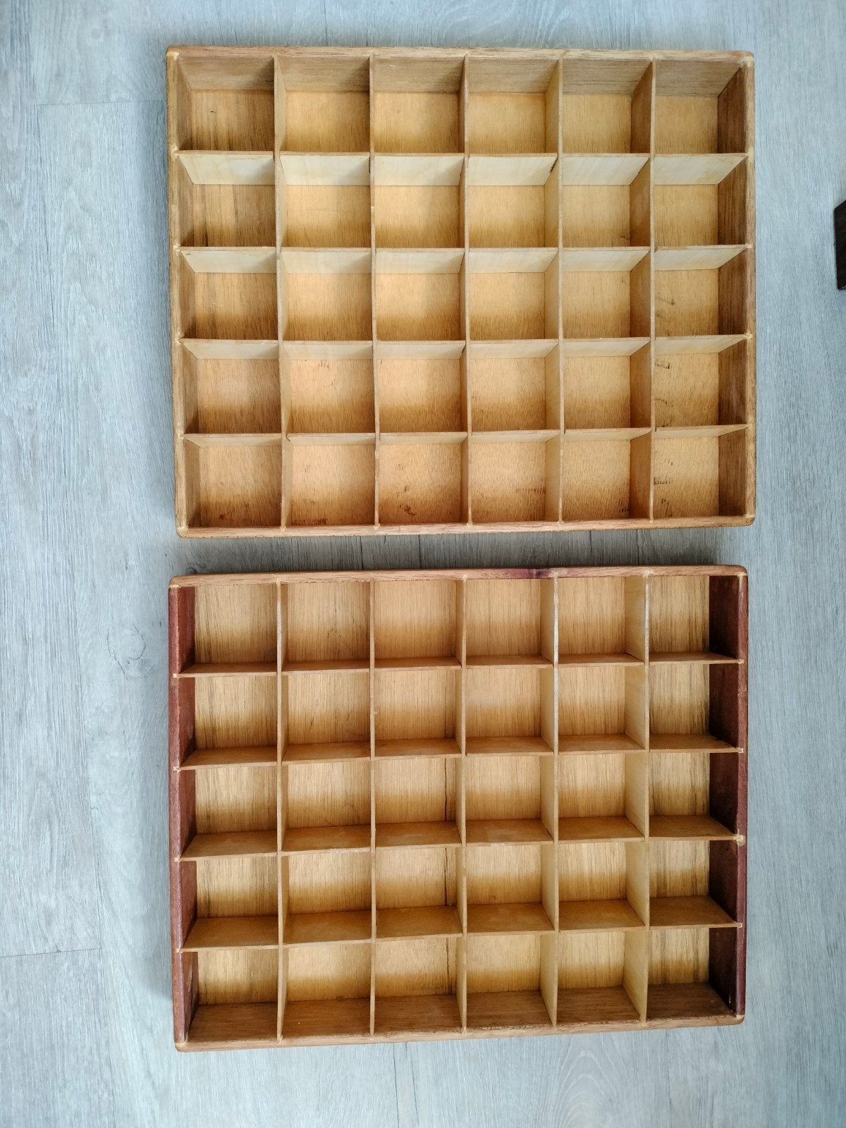Houten letterbak/sorteerbak met vakjes (2 stuks), Ophalen of Verzenden