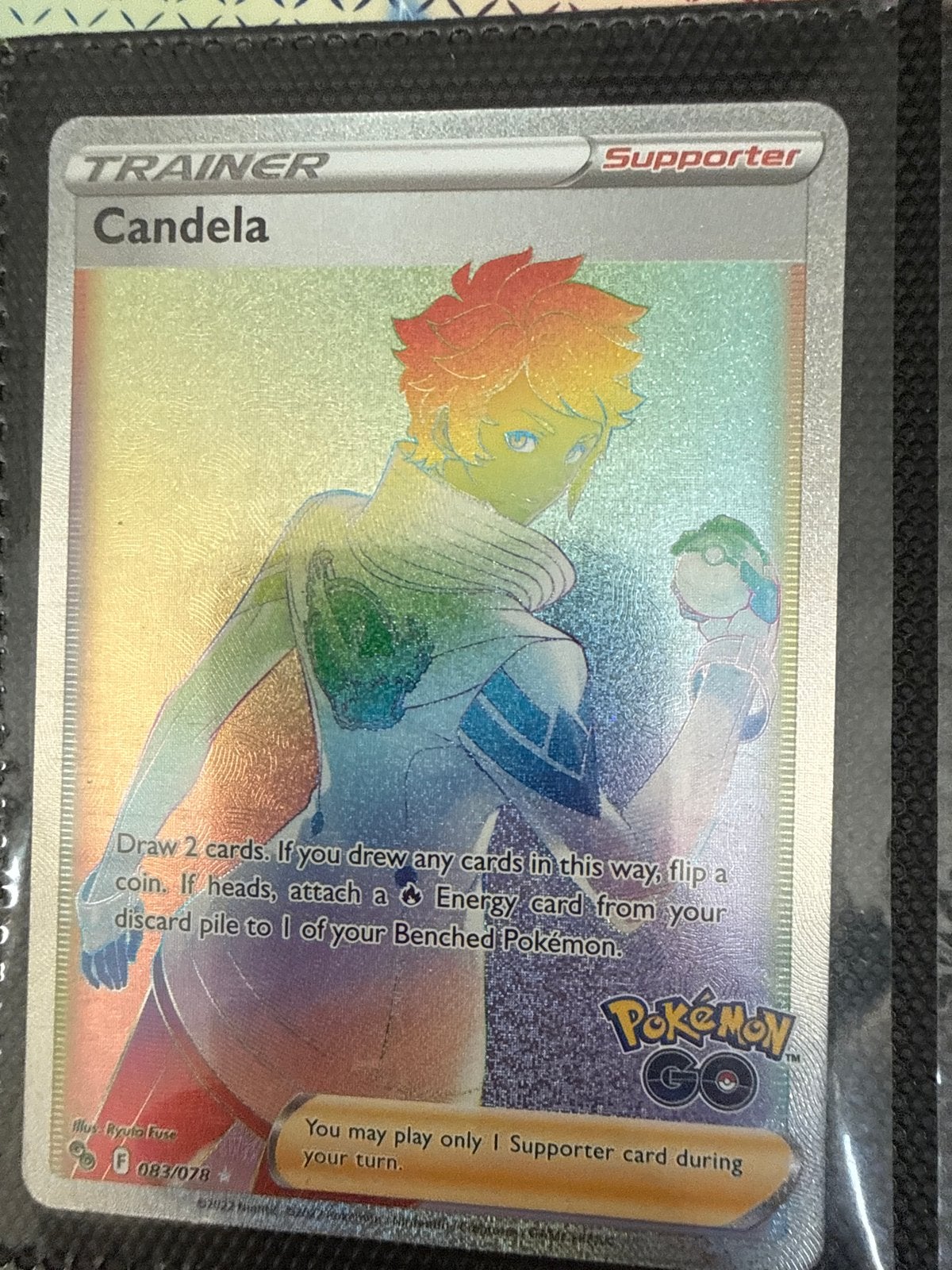 Pokémon TCG Candela Full Art Rainbow Rare 083/078, Ophalen of Verzenden, Zo goed als nieuw, Losse kaart, Foil