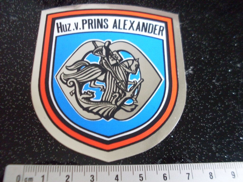 folie sticker huzaren prins Alexander logo embleem, Verzenden, Zo goed als nieuw, Bedrijf of Vereniging