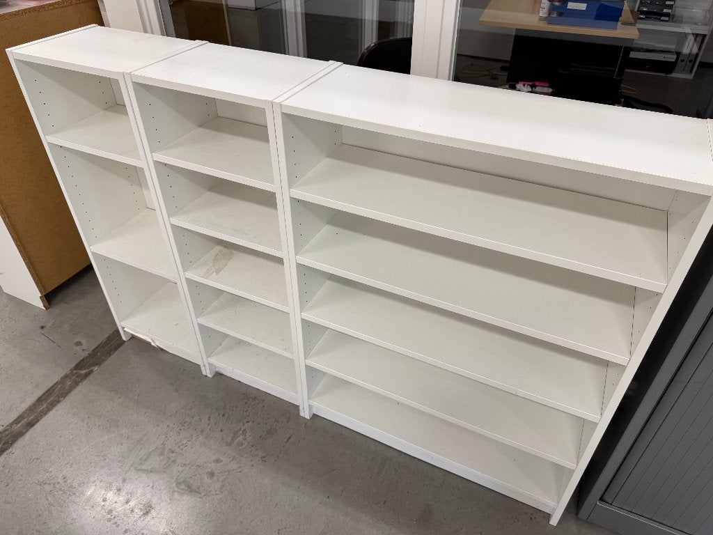 3x IKEA BILLY boekenkast wit – lage uitvoering, Ophalen, Minder dan 50 cm, 200 cm of meer, Zo goed als nieuw