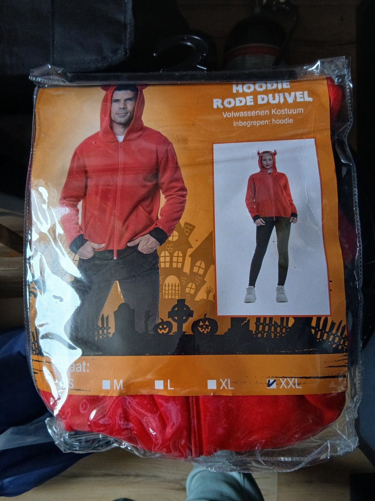 Rode Duivel Hoodie Kostuum - Halloween/Carnaval, Maat 46/48 (XL) of groter, Nieuw, Ophalen of Verzenden, Onbekend