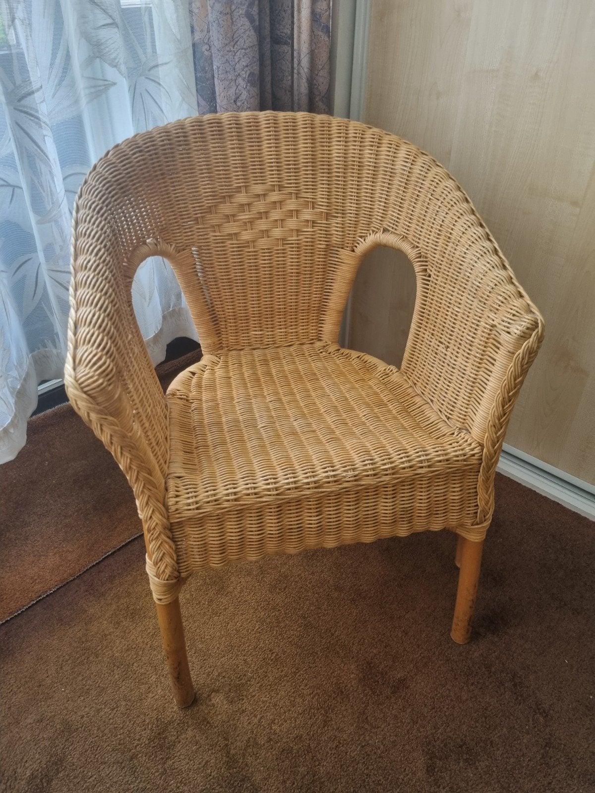 Rotan stoel, Ophalen, Gebruikt, Bruin, Eén