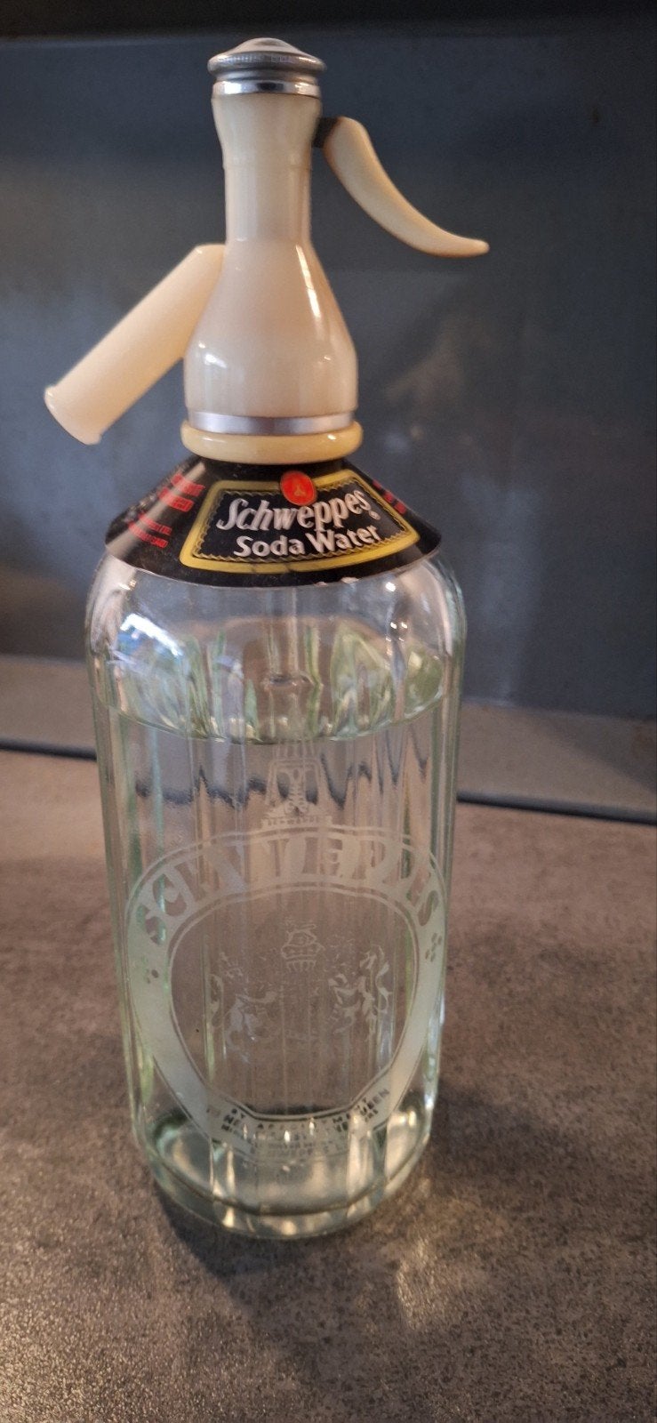 Vintage Schweppes Soda Water Sifon Fles, Antiek en Kunst, Ophalen