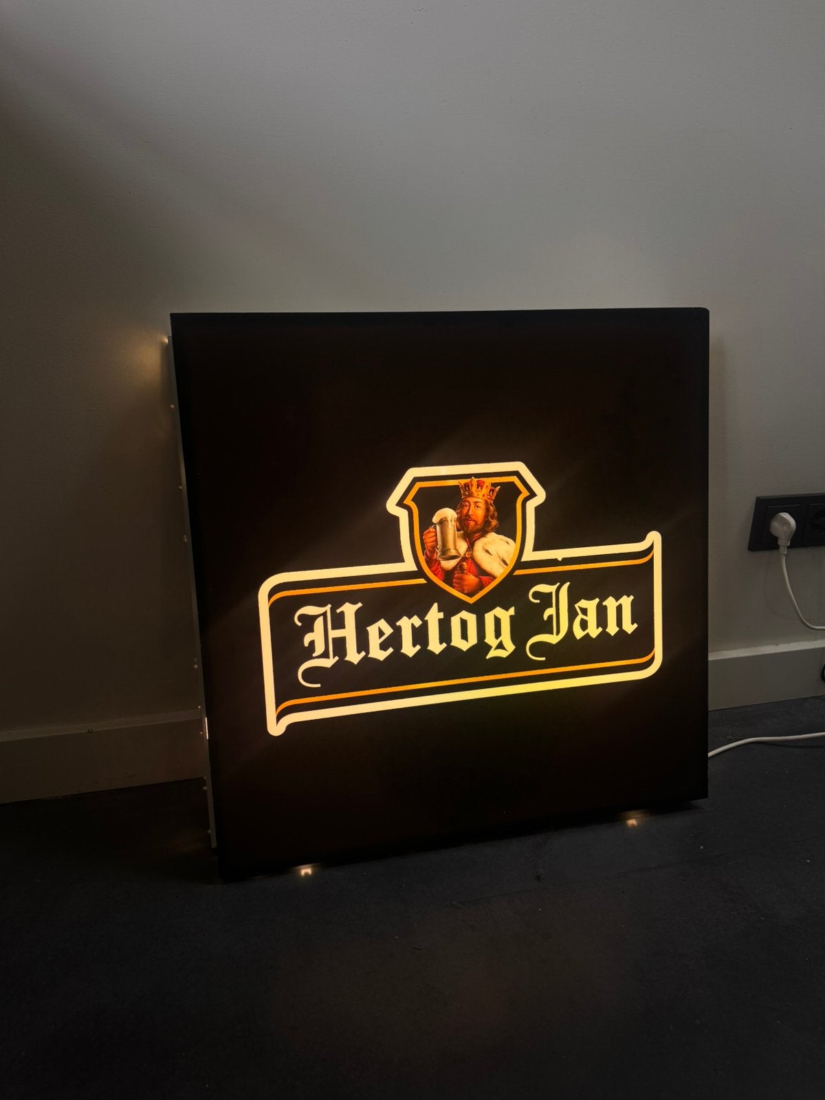 Lichtbak hertog jan 60x60 cm, Ophalen, Zo goed als nieuw, Lichtbak of (neon) lamp