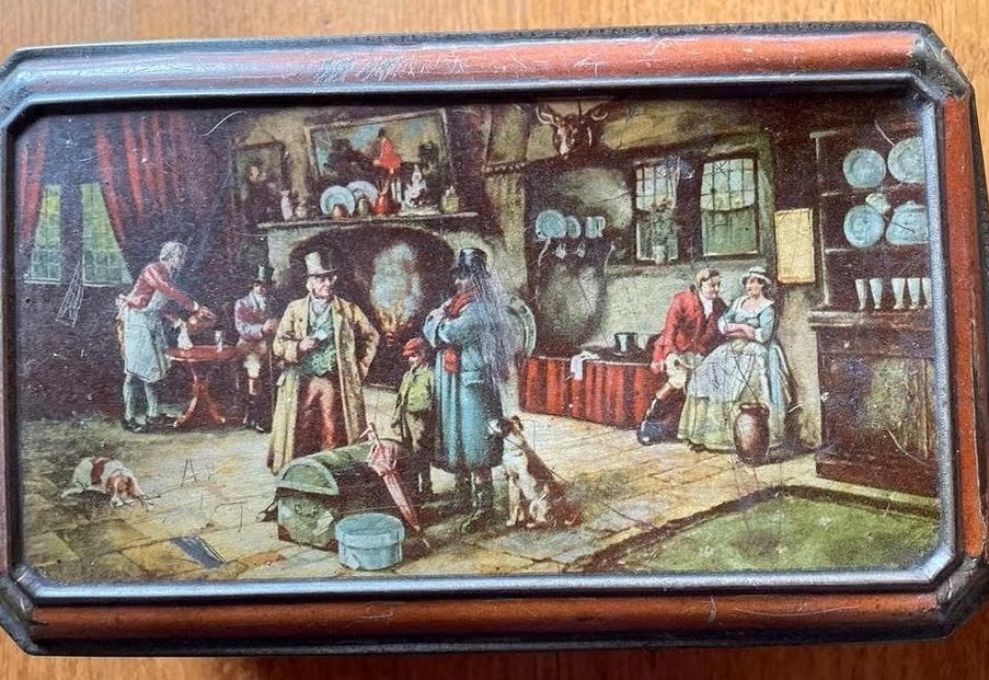 De Gruyter blik met klassieke afbeelding - Vintage, Verzamelen, Blikken, Ophalen of Verzenden, Gebruikt, Overige, Overige merken