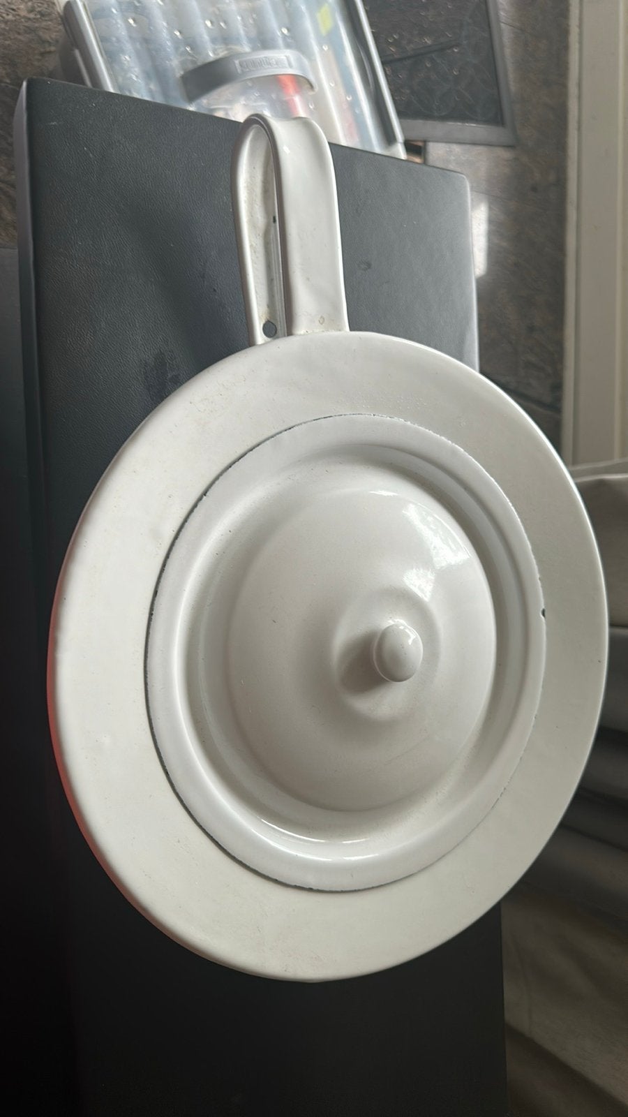 Vintage Wit Emaille Bedpan met Deksel, Ophalen of Verzenden