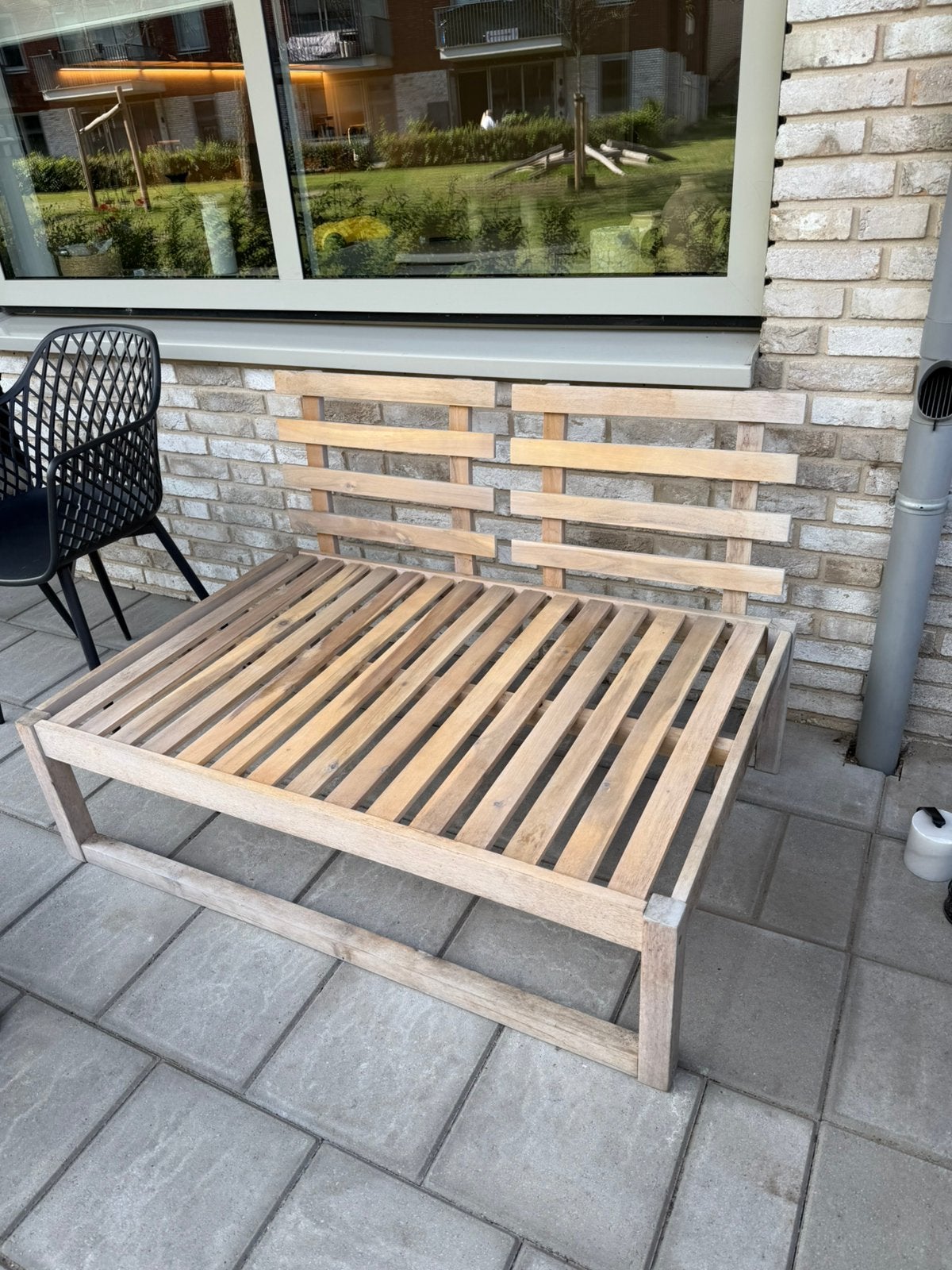 Palletbank hout in goede staat, Ophalen, Zo goed als nieuw, Hout