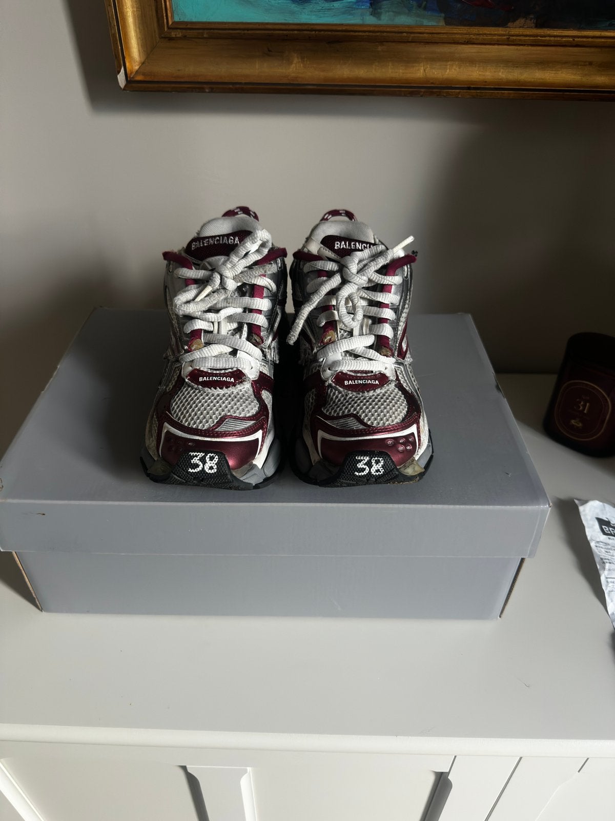 Balenciaga Runner Sneakers Maat 38, Ophalen of Verzenden, Gedragen, Rood, Sneakers of Gympen
