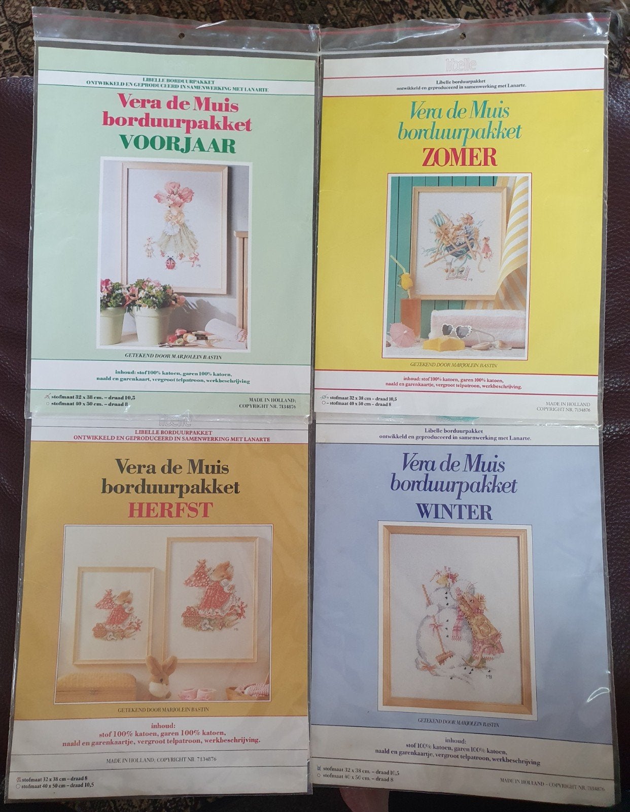 vera de muis 4x originele lanarte borduurpatronen, Verzenden, Zo goed als nieuw, Handborduren, Patroon