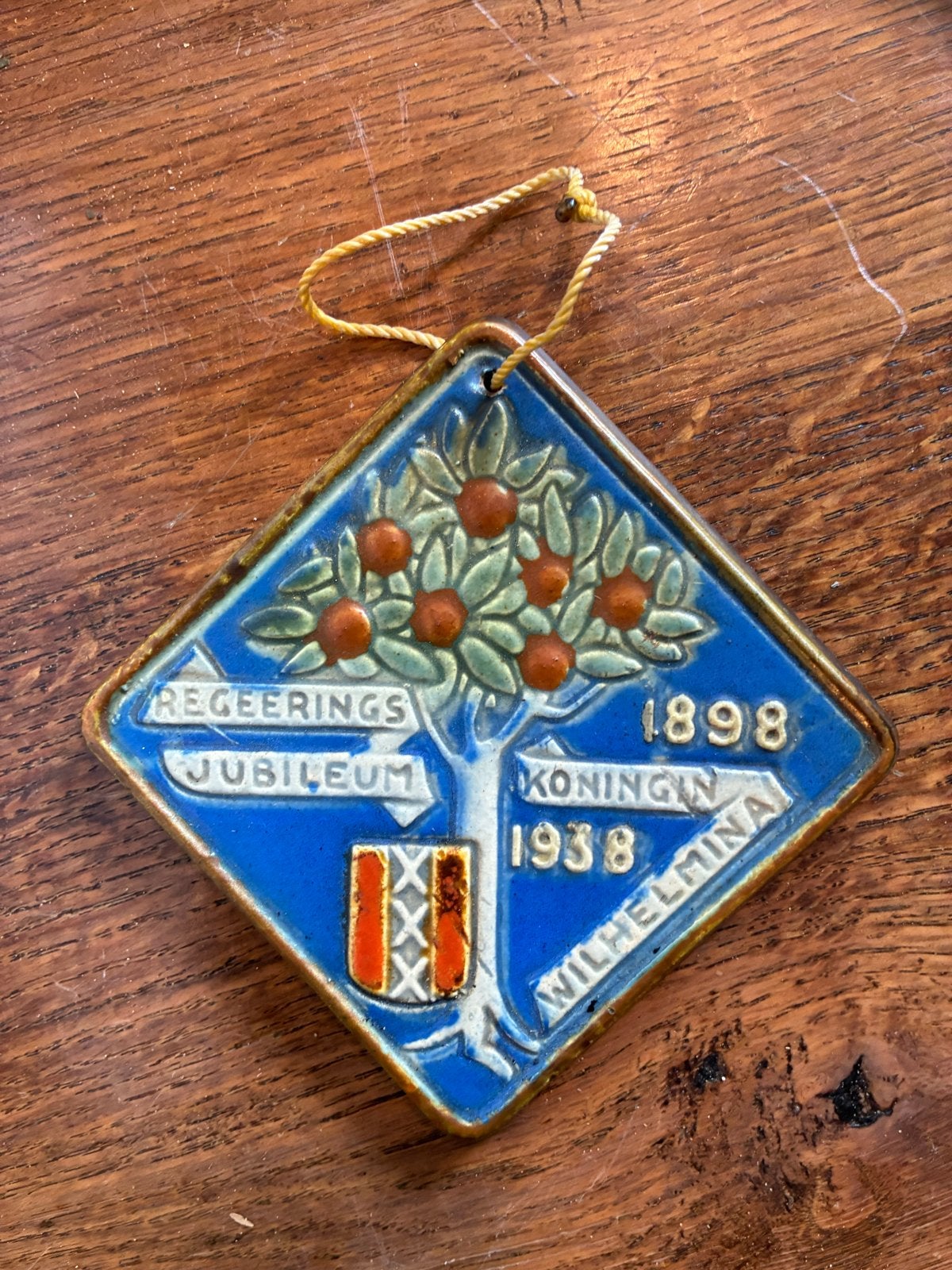 Tegeltableau Wilhelmina Regeringsjubileum 1898-1938, Antiek en Kunst, Ophalen of Verzenden