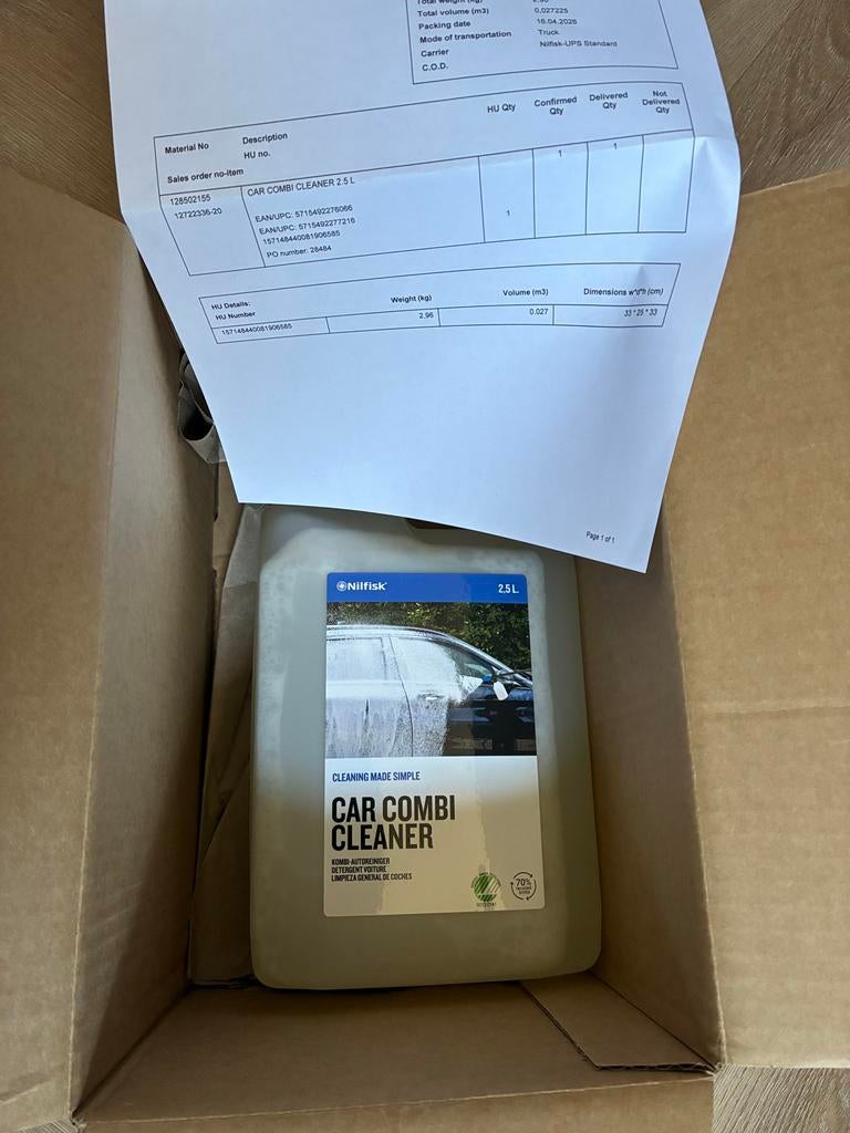 Nilfisk Car Combi Cleaner 2,5L - Wax & Shine effect, Ophalen of Verzenden