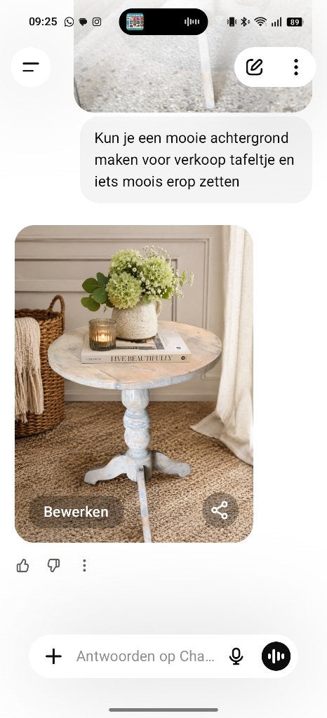 Bijzettafel landelijk, Ophalen, Minder dan 55 cm, Gebruikt, Rond