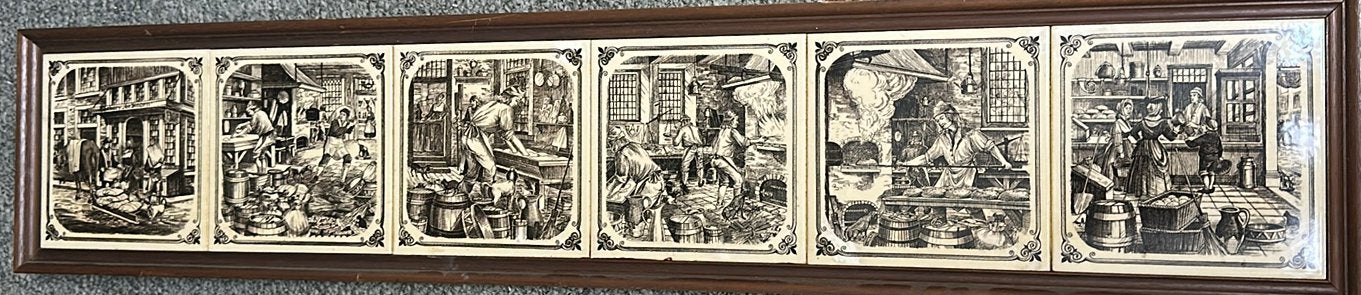 Tegels met beroepen / zes stuks, Antiek en Kunst, Ophalen of Verzenden