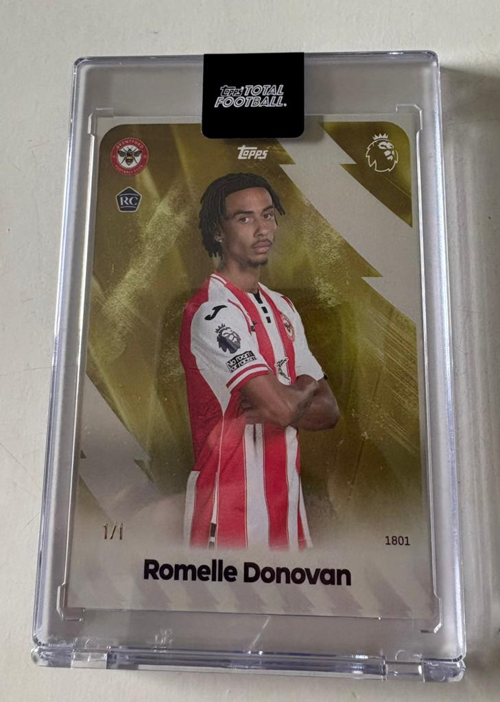 Topps TTF - rookie Romelle Donovan 1/1 - Brentford, Hobby en Vrije tijd, Stickers en Plaatjes, Ophalen of Verzenden, Zo goed als nieuw