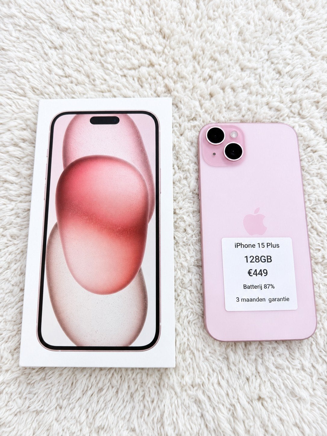 iphone 15 Plus 128GB, 128 GB, 87 %, Roze, 8223AC