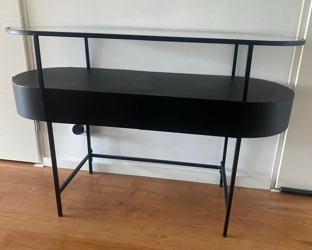 Inani sidetable van woood zwart, Ophalen, Gebruikt, 100 tot 150 cm, Ovaal