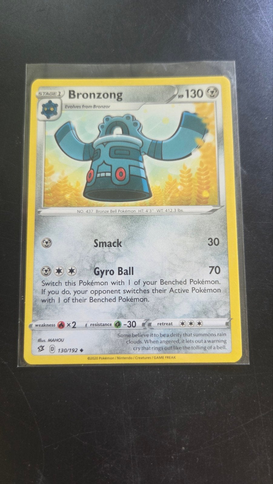 Bronzong 130/192 Rebel Clash Pokémon kaart, Verzenden, Zo goed als nieuw, Losse kaart