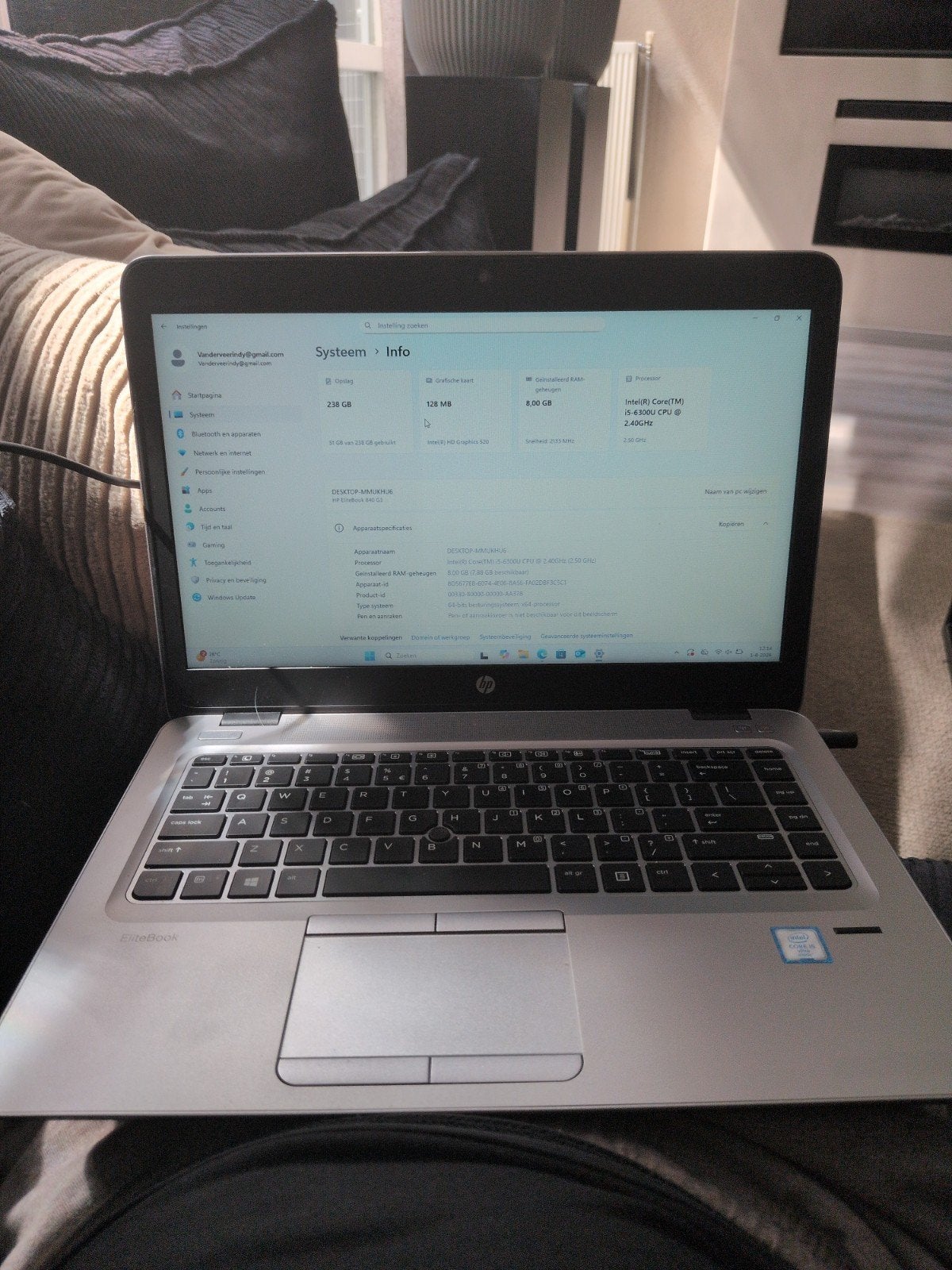 HP EliteBook 840 G3 - i5-6300U, 8GB RAM, 238GB SSD, Ophalen, Gebruikt, 2 tot 3 Ghz, Qwerty