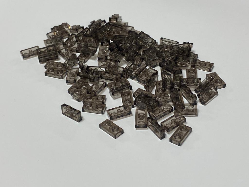 Partij 100x nieuwe 1x2 Lego plaatjes in doorzichtige kleuren, Overige thema's, Lego, Nieuw, Ophalen of Verzenden