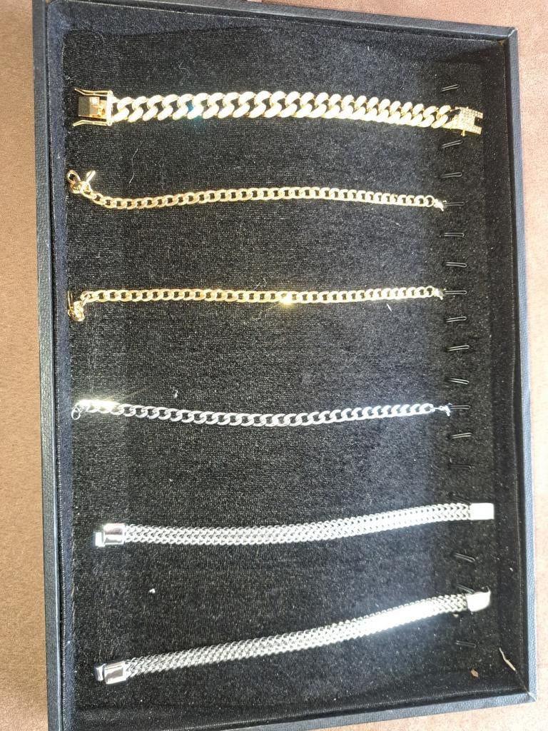 Partij armbanden 6 stuks. nr.51, Ophalen of Verzenden, Nieuw, Zilver, Overige materialen