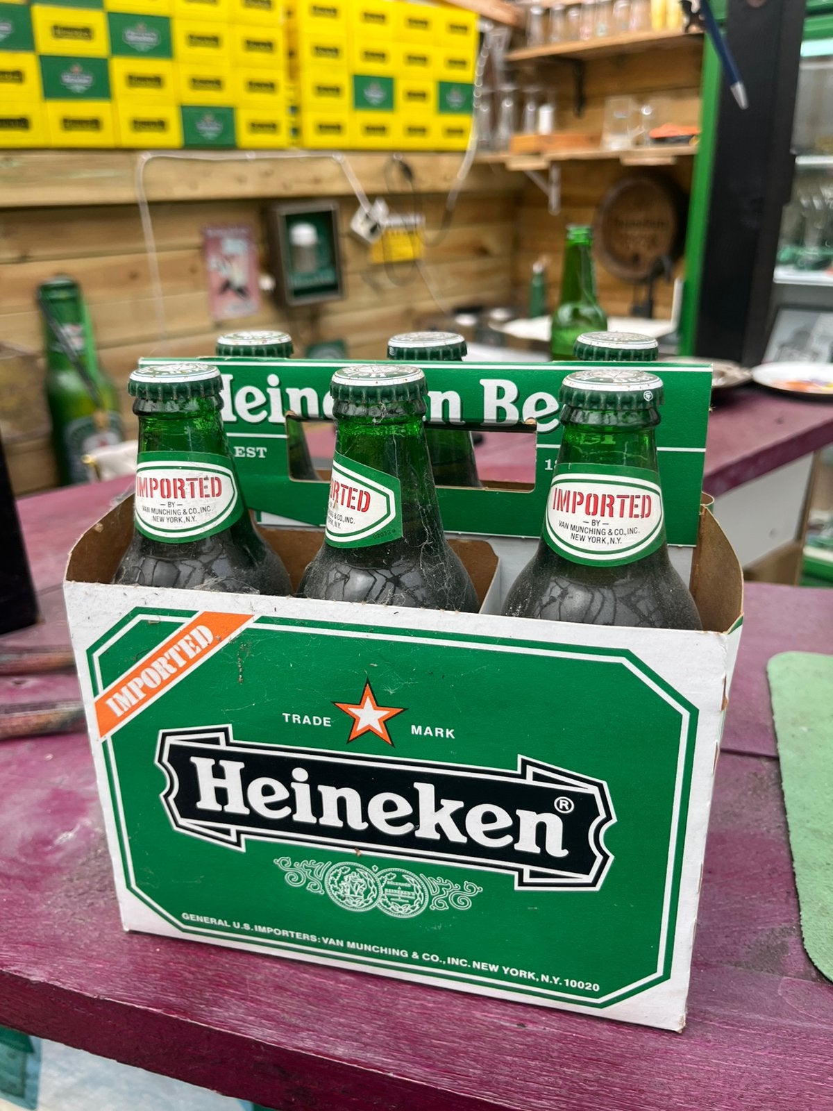 Heinikenflesjes in orginele houder, Verzamelen, Ophalen, Zo goed als nieuw, Flesje(s), Heineken