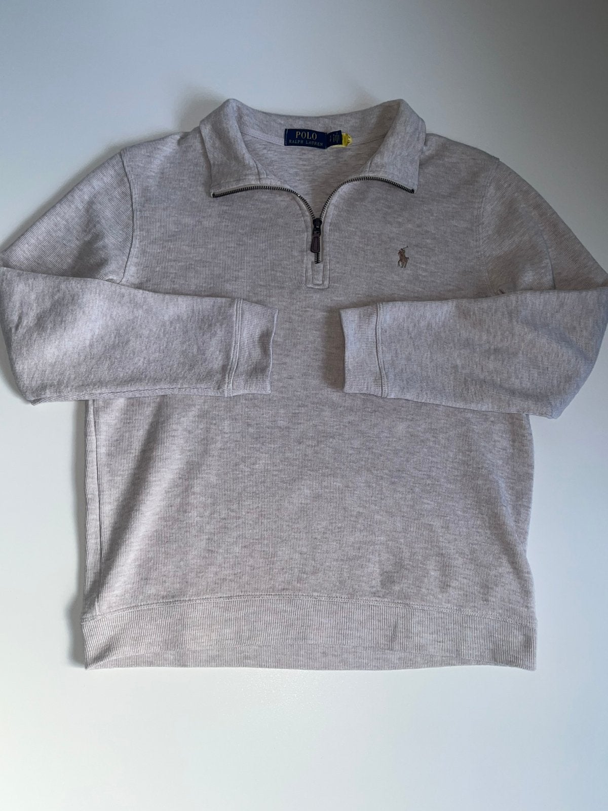 Polo Ralph Lauren kwart-rits trui lichtgrijs (maat S), Kleding | Heren, Ophalen of Verzenden, Zo goed als nieuw, Maat 46 (S) of kleiner