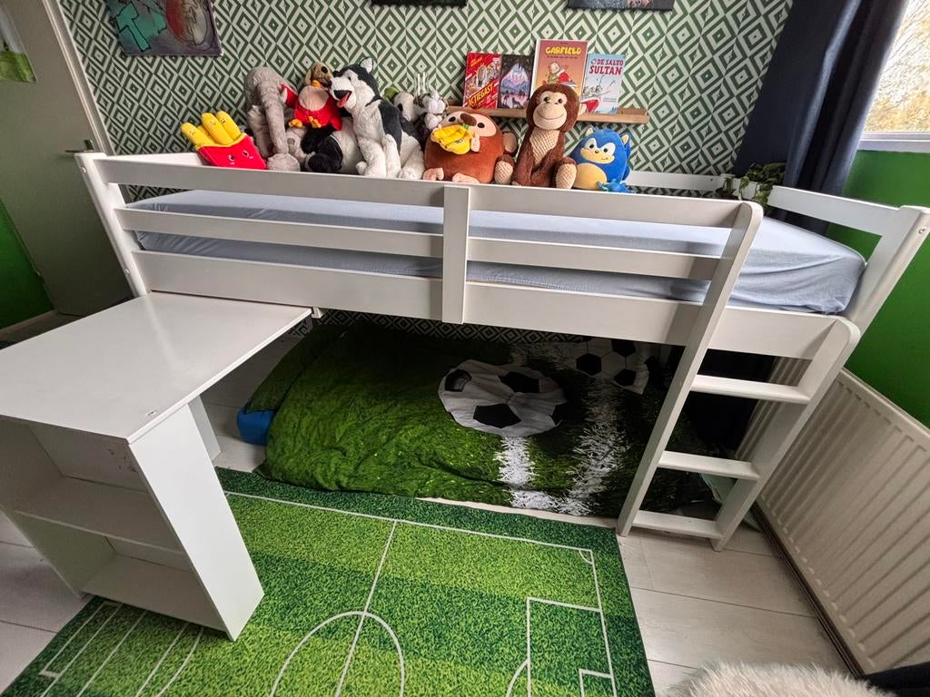 Half hoogslaper inclusief matras & bureau, Ophalen of Verzenden, Gebruikt, Halfhoogslaper