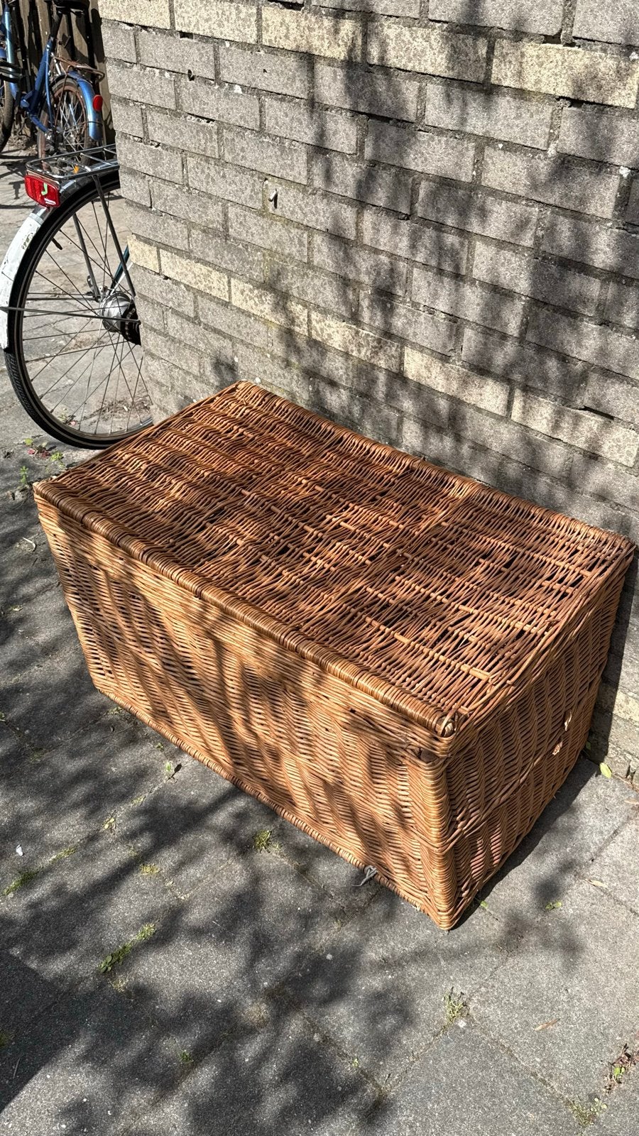Grote rieten opbergkist / speelgoedkist, Overige materialen, Gebruikt, 100 tot 150 cm, Ophalen of Verzenden