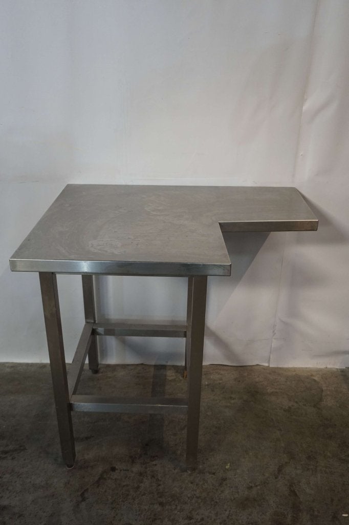 RVS hoektafeltje tafel werktafel werkbank met hoekje, Gebruikt, Niet ingevuld, Niet ingevuld, Ophalen