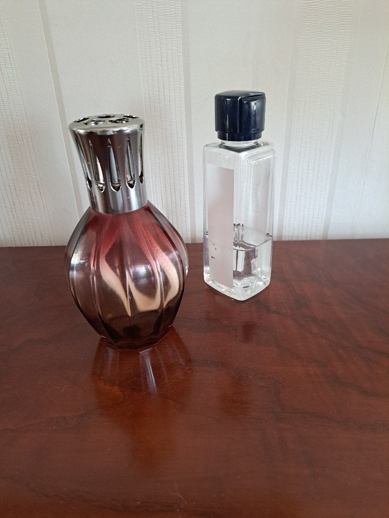 PRACHTIGE roze tint Lampe Berger met olie, Roze, Ophalen of Verzenden, Glas, Klassiek