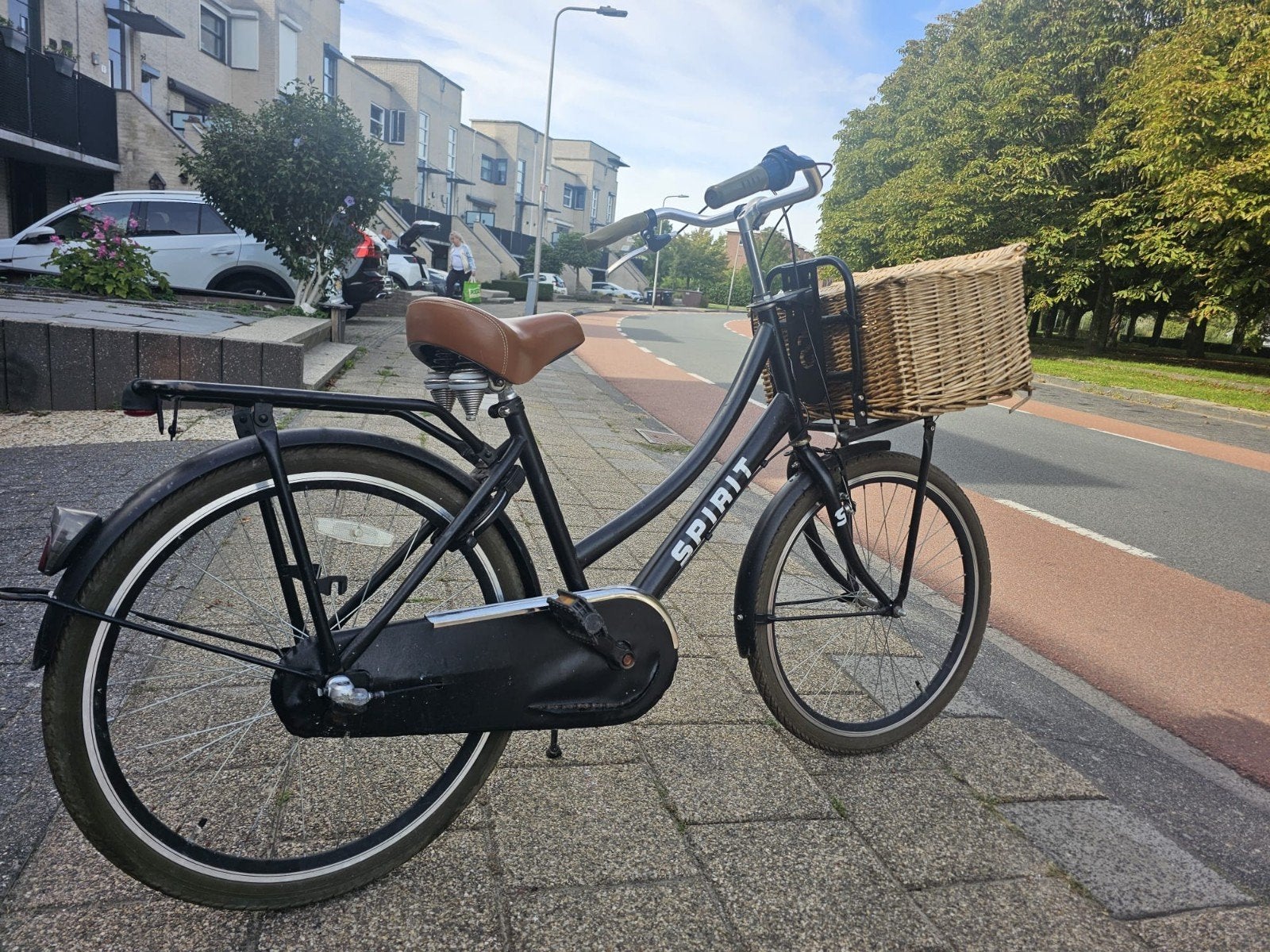 Spirit kinderfiets mat zwart 24 inch met 3 versnellingen, Ophalen, Gebruikt, Spirit, Terugtraprem